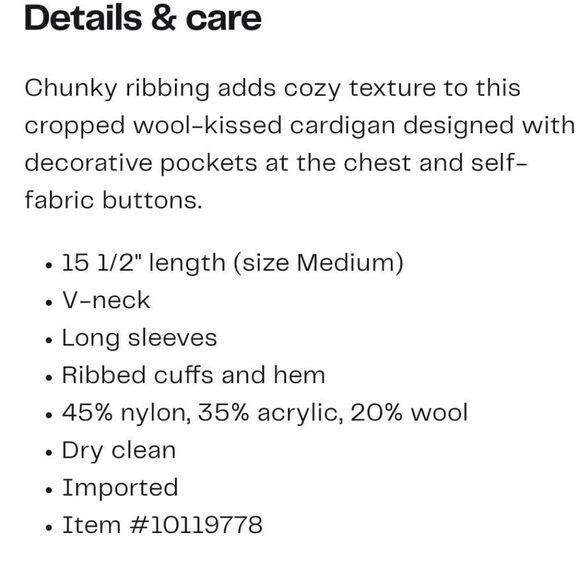 Rib Stitch Crop CardiganAll in Favor Crop CardiganAll in Favor - Picture 3 of 3